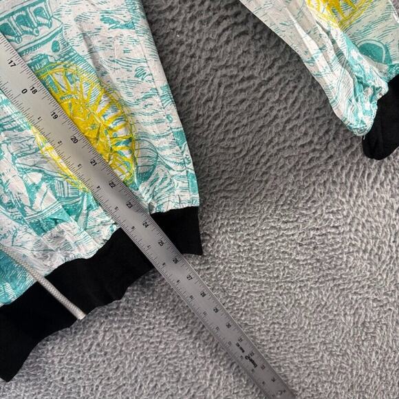 Vintage Columbus Marathon Jacket Mens Medium White Blue All Over New Balance 90s - Picture 4 of 9